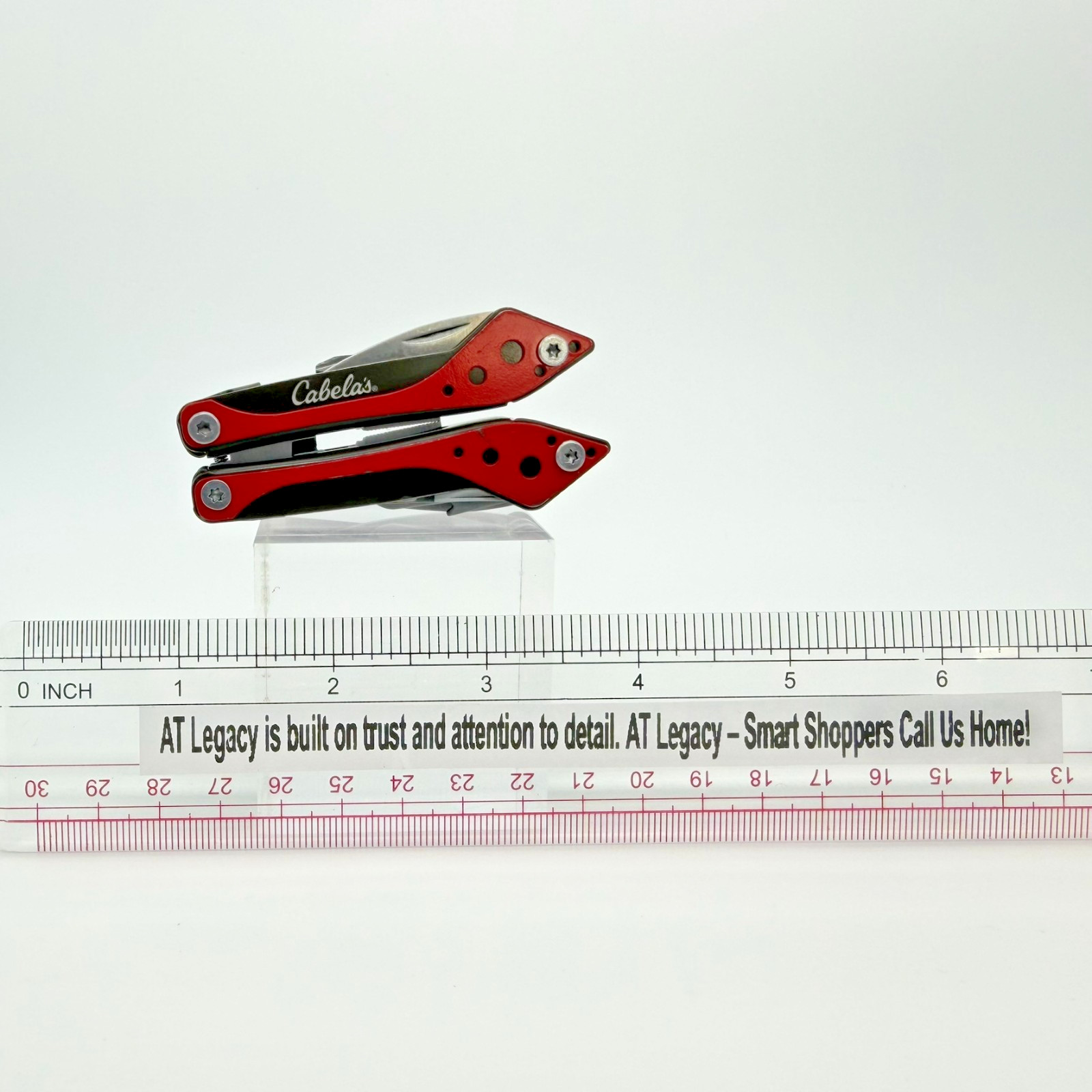 Cabela’s 8-in-1 Small Multi-Tool Red Stainless Steel Pliers Saw Scissors EDC