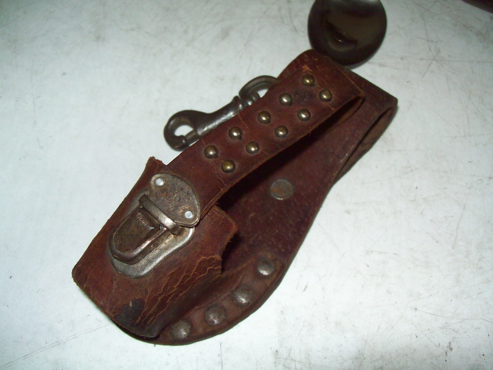 Vintage Camping Multi Task Pocket Knife Tool w/ Belt Holder Made in Japan