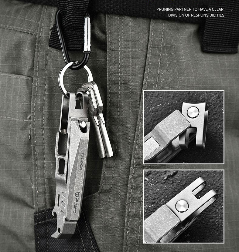 EDC Titanium Alloy Portable Multi Tools Nail Clippers Opener Hanging Buckle File