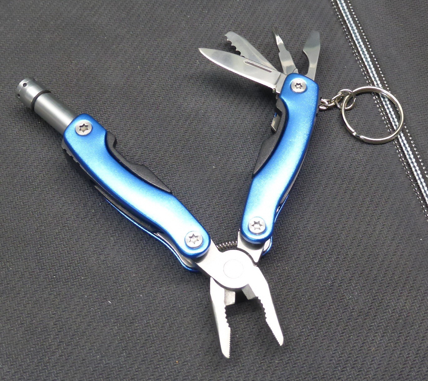 Mini Multi Tool w/ Led Light, Nylon Sheath, New Unused