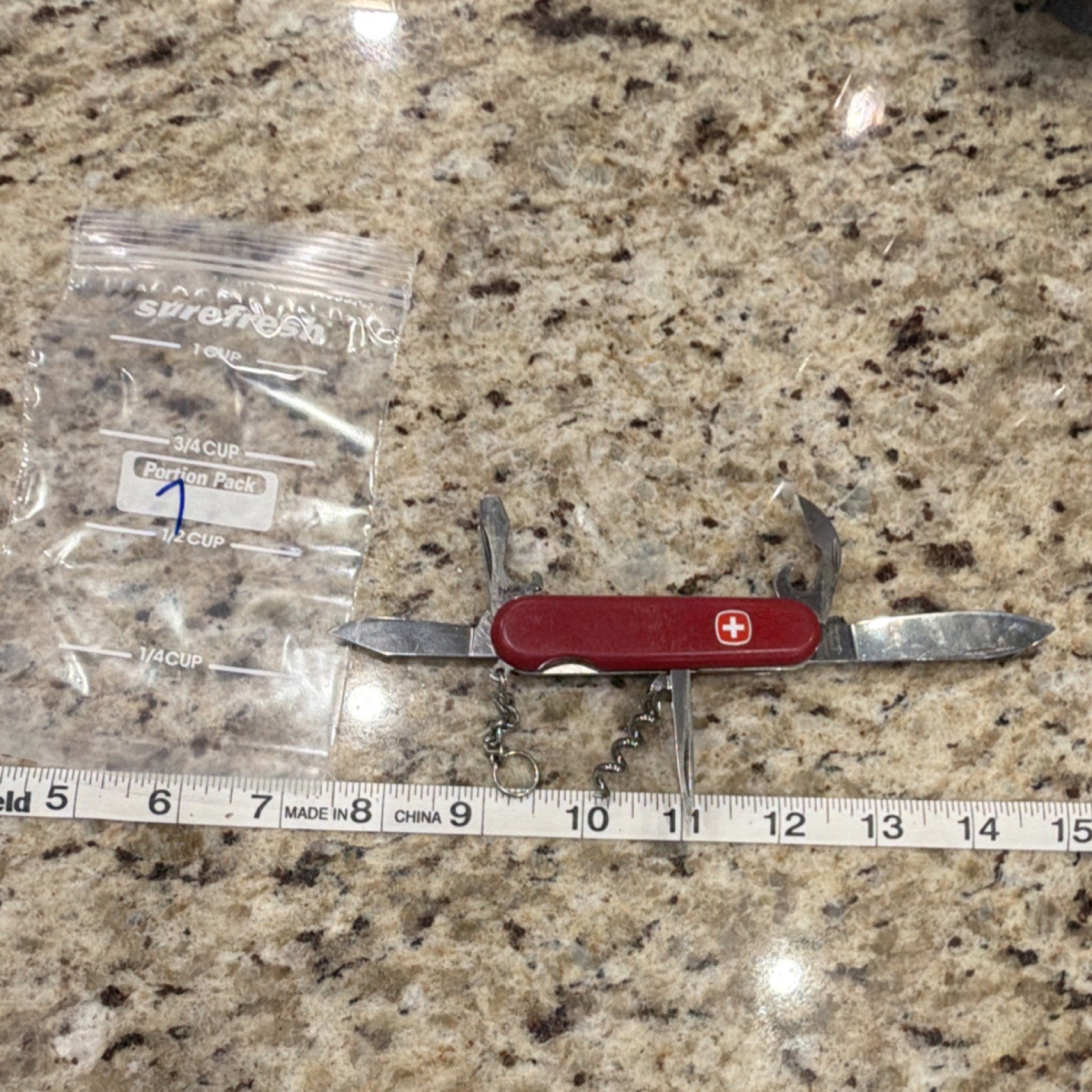 Wenger Multi-Tool Red Stainless Steel Knife Opener Corkscrew Awl