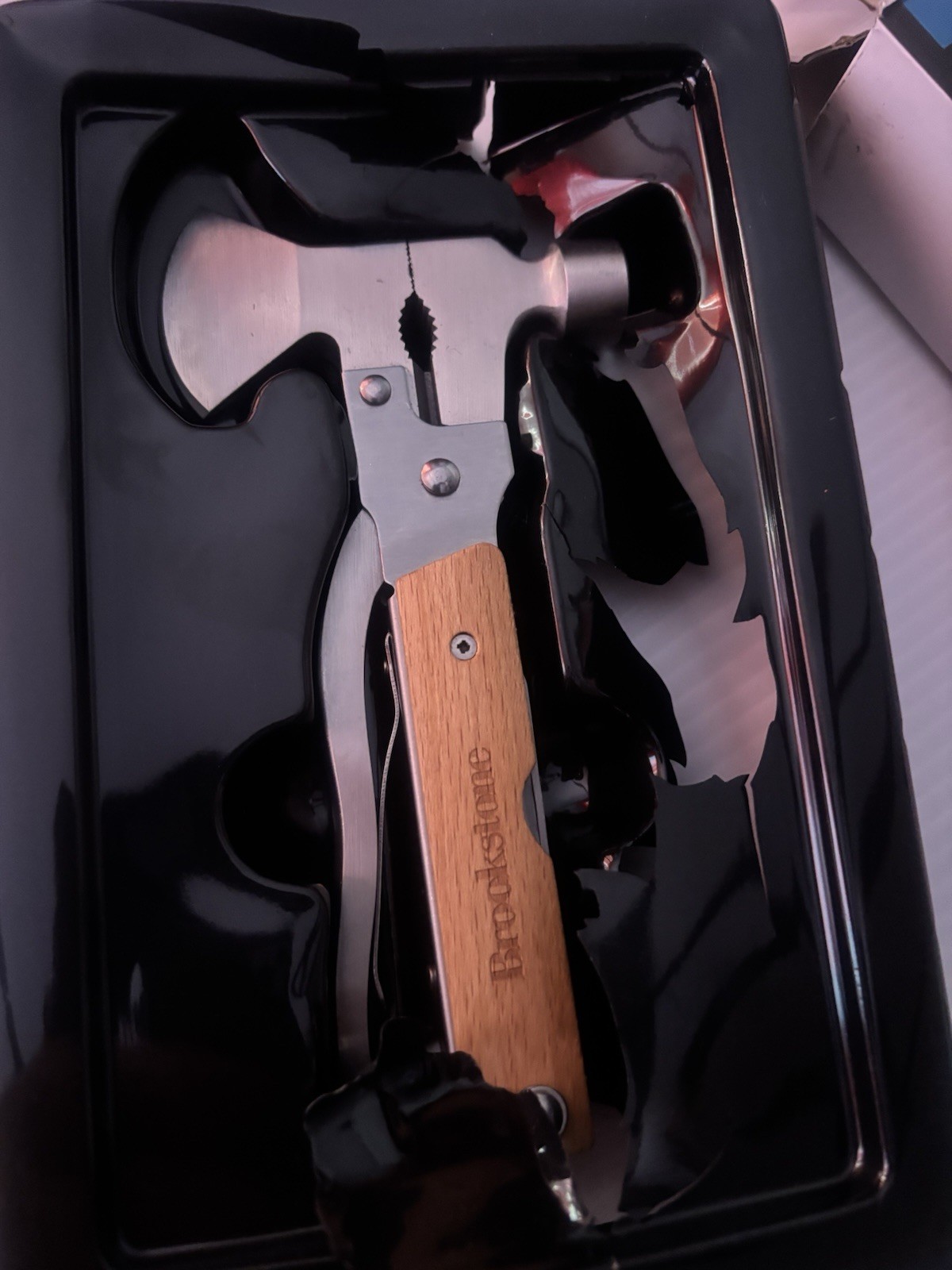 Brookstone 14-in-1 Compact Tool Hatchet Hammer Utility Knife NEW Open Box
