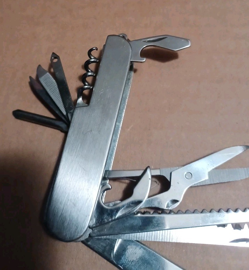 Unbranded Silver Stainless Swiss Army Style Utility Knife Multi-Tool