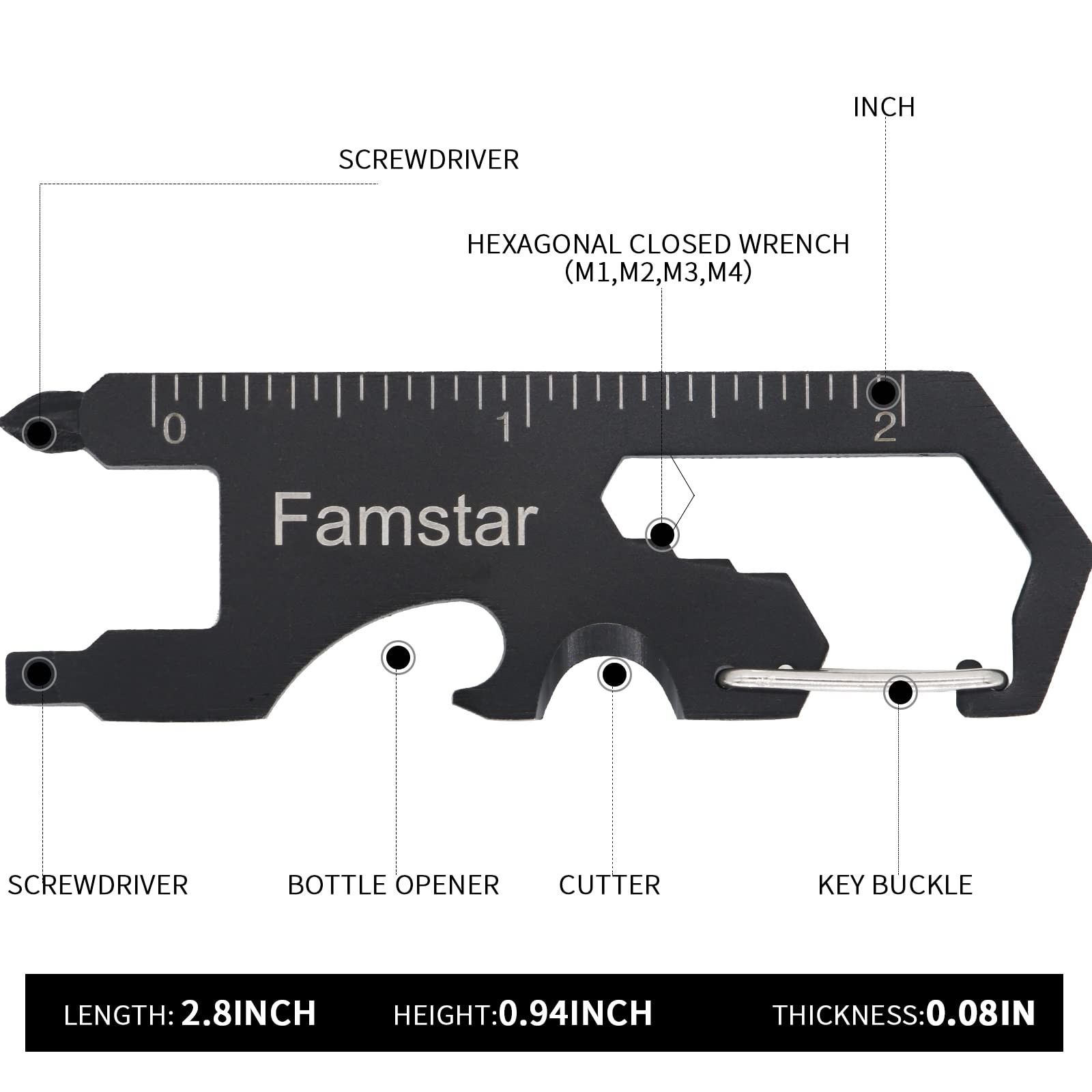 Keychain Multi-tool 3Pack Metal Pocket Tool Portable No rust Wrench for Screw…