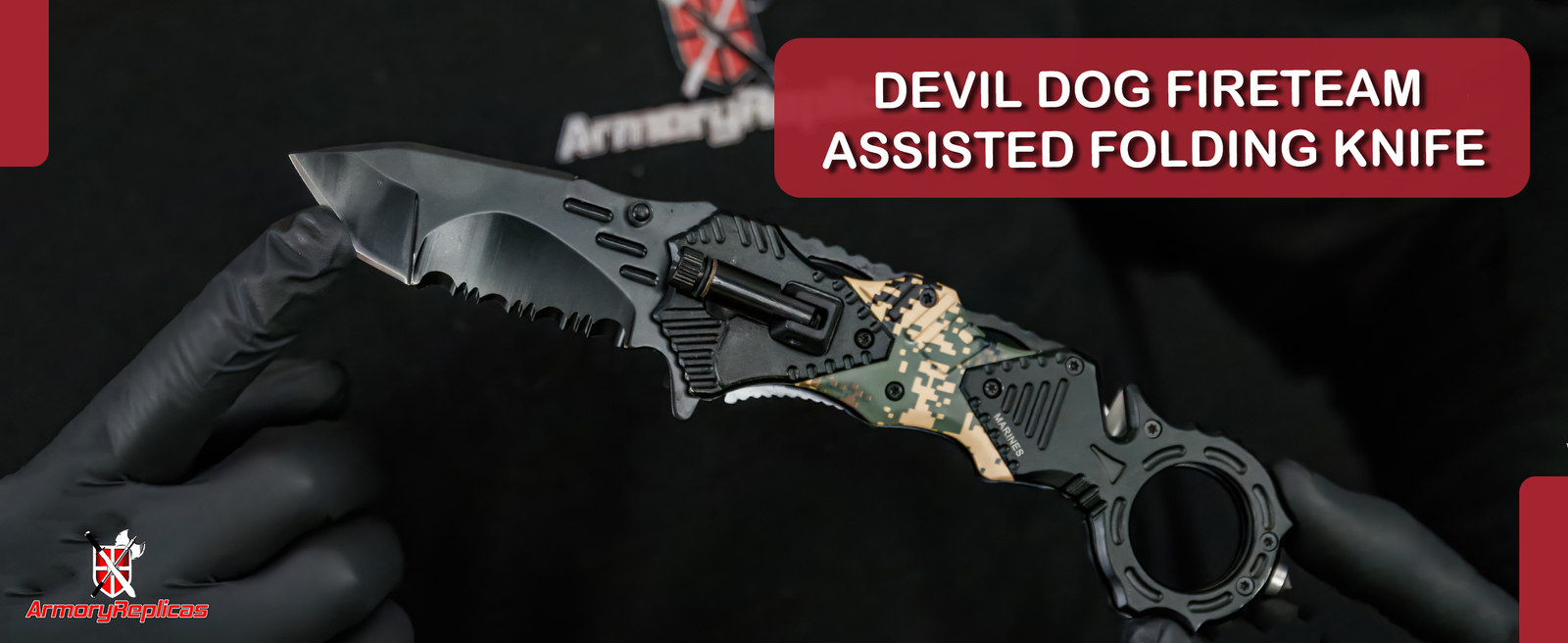 Floodlight Tac Knife Devil Dog Fireteam | Tactical Emergency Force Military FDE