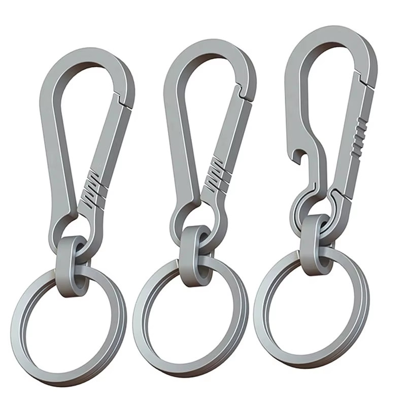 Titanium Buckles EDC Outdoor Tool Titanium Alloy Keychain Tiranium Buckle Key Ri