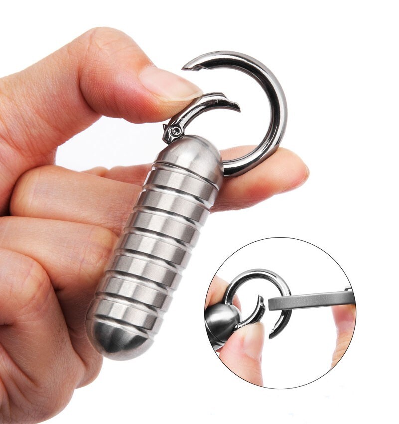 EDC Box Titanium Waterproof Box Sealed Container Outdoor Survival Tool with Ring