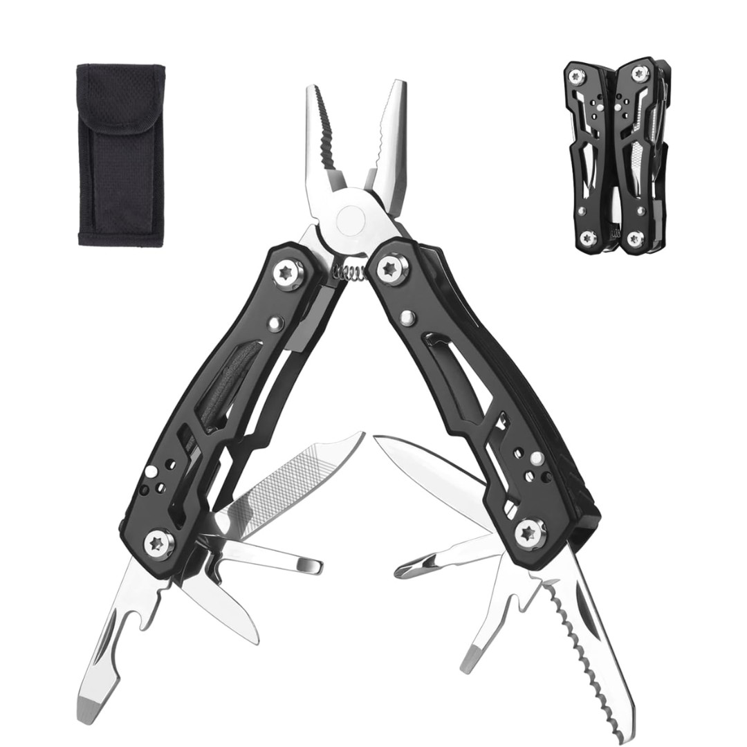 14-in-1 Stainless Steel Multi-Tool Pliers with Knife Screwdrivers & Nylon Sheath