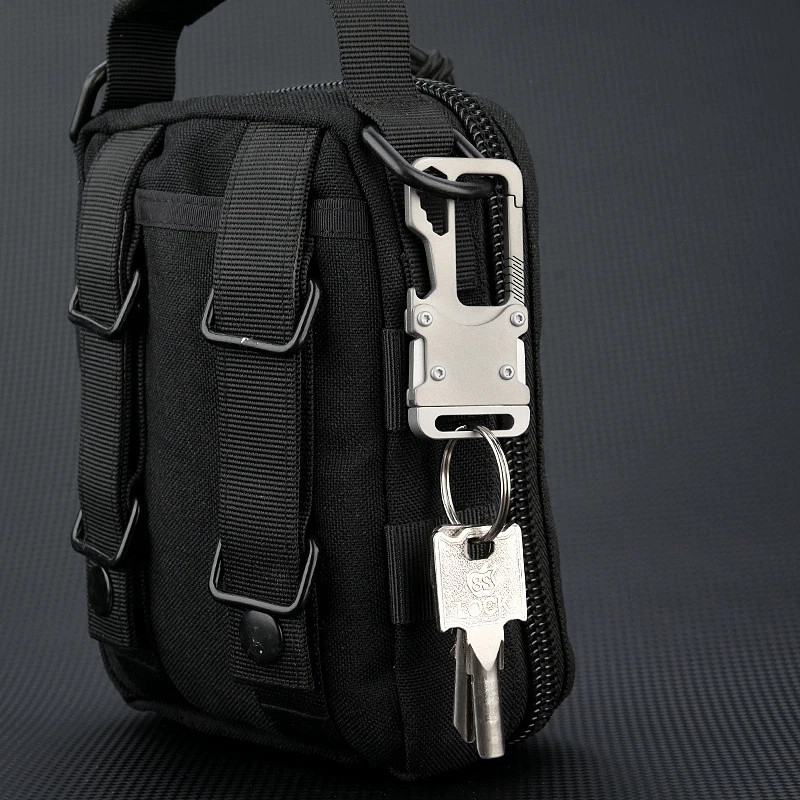 EDC Titanium Alloy Key Chain Carabiner Opener Wrench Outdoor Multi Tools