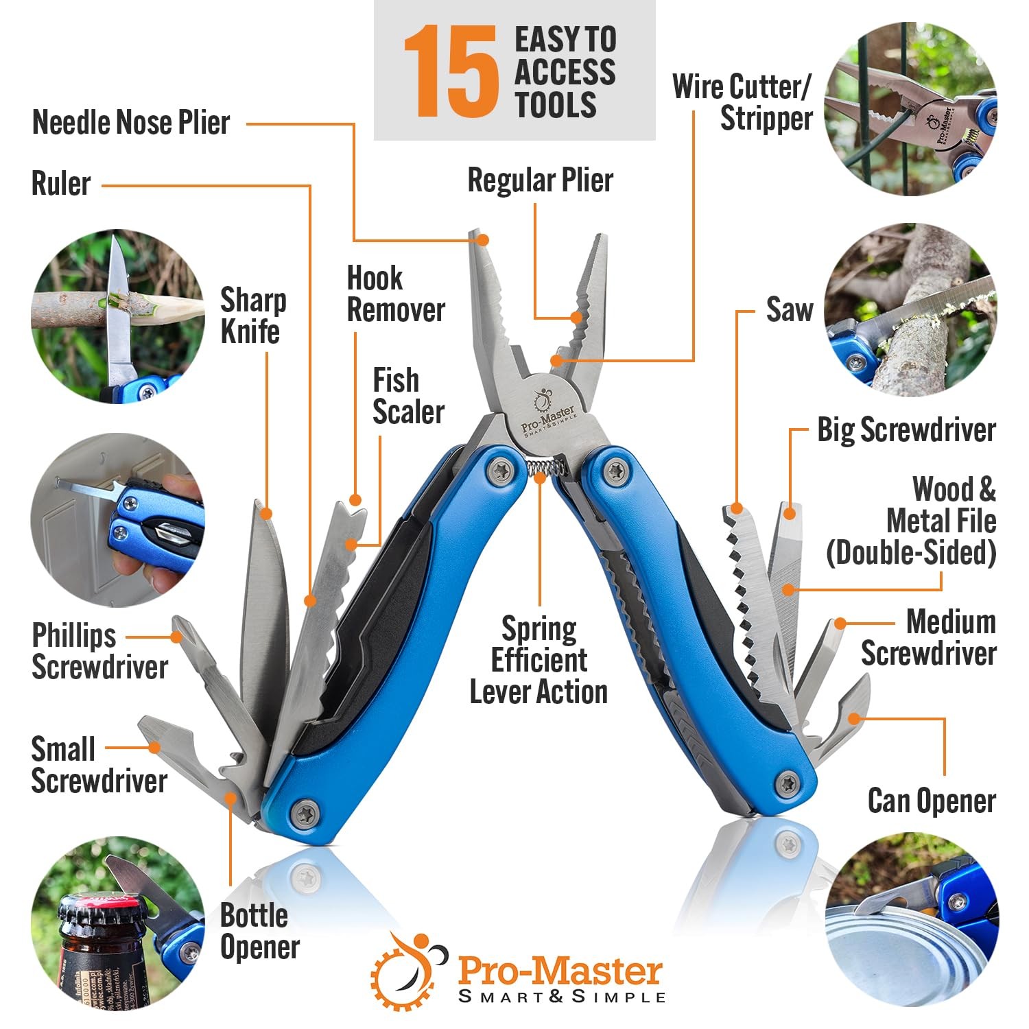 Multitool 15in1 With Safetylocking Stainless Steel Multi Tool Pliers Functional