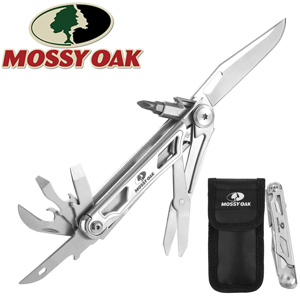 Mossy Oak 12-in-1 Multitool Pocket Knife Folding Pocket Tool Bottle Opener Knife