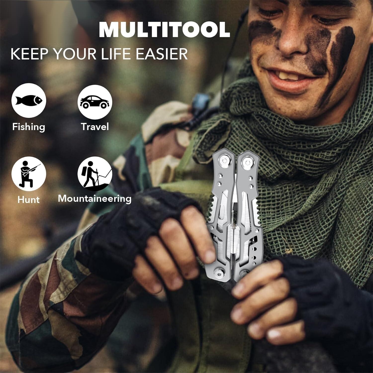 14 in 1 Multi Tool Kit Pliers Pocket Knife Folding Screwdriver Multi-functional