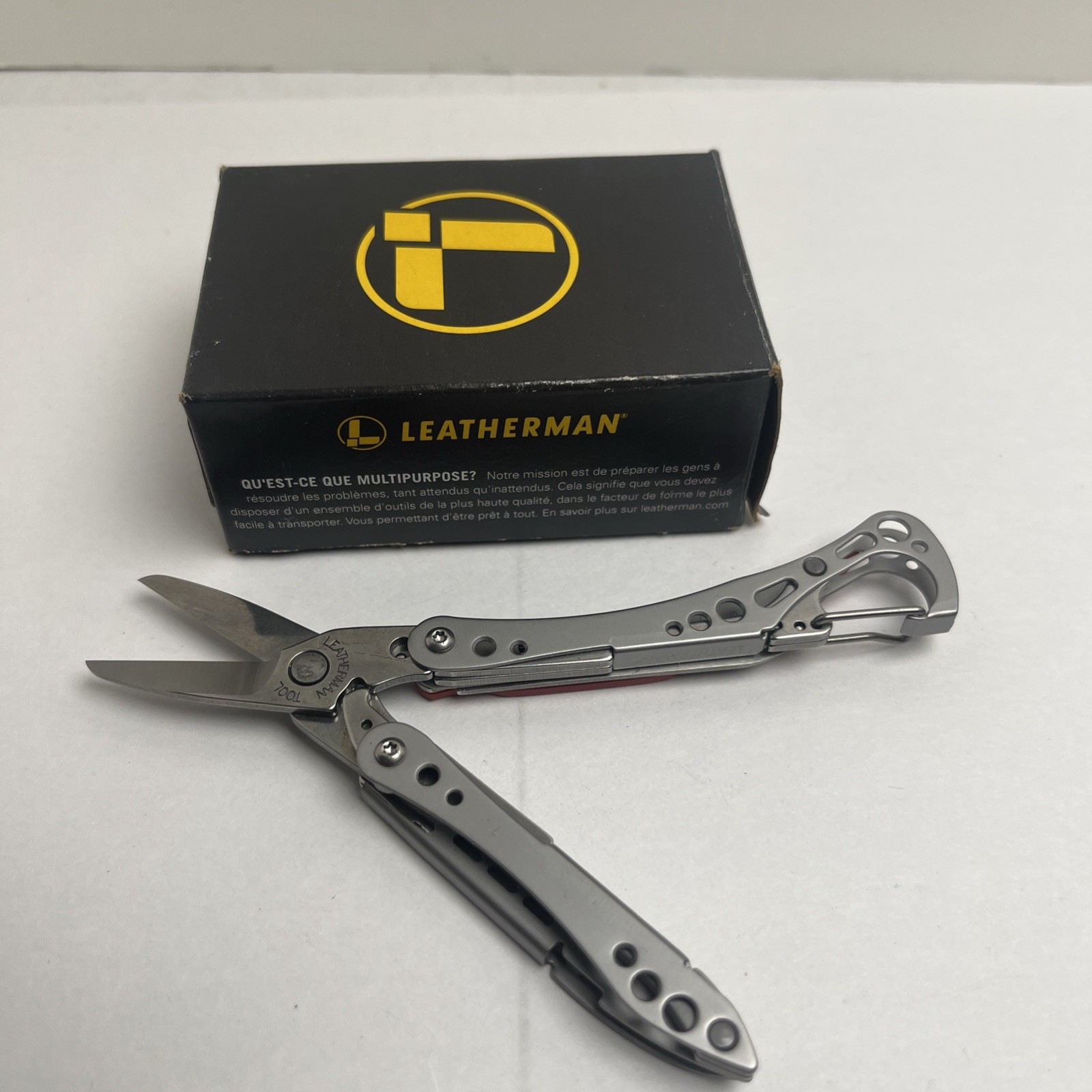 LEATHERMAN STYLE CS MINI SCISSORS MULTI TOOL KNIFE & BOTTLE OPENER RED 831506