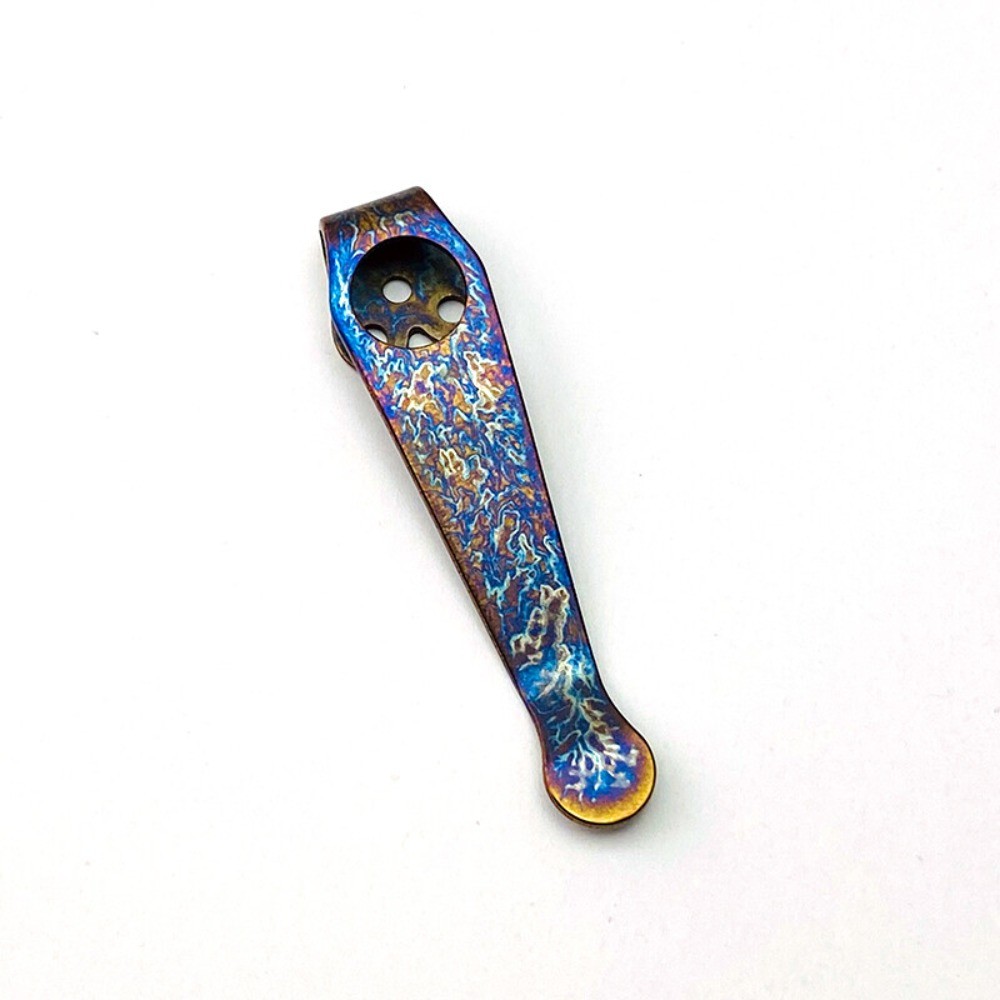 Handmade TC4 Deep Carry Pocket Clip for Spyderco C81/C11/C10 Series