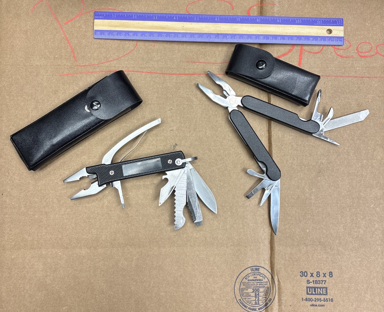 Lot of 2 Multi-Tools Camping, Hunting, Unbranded With Pouch