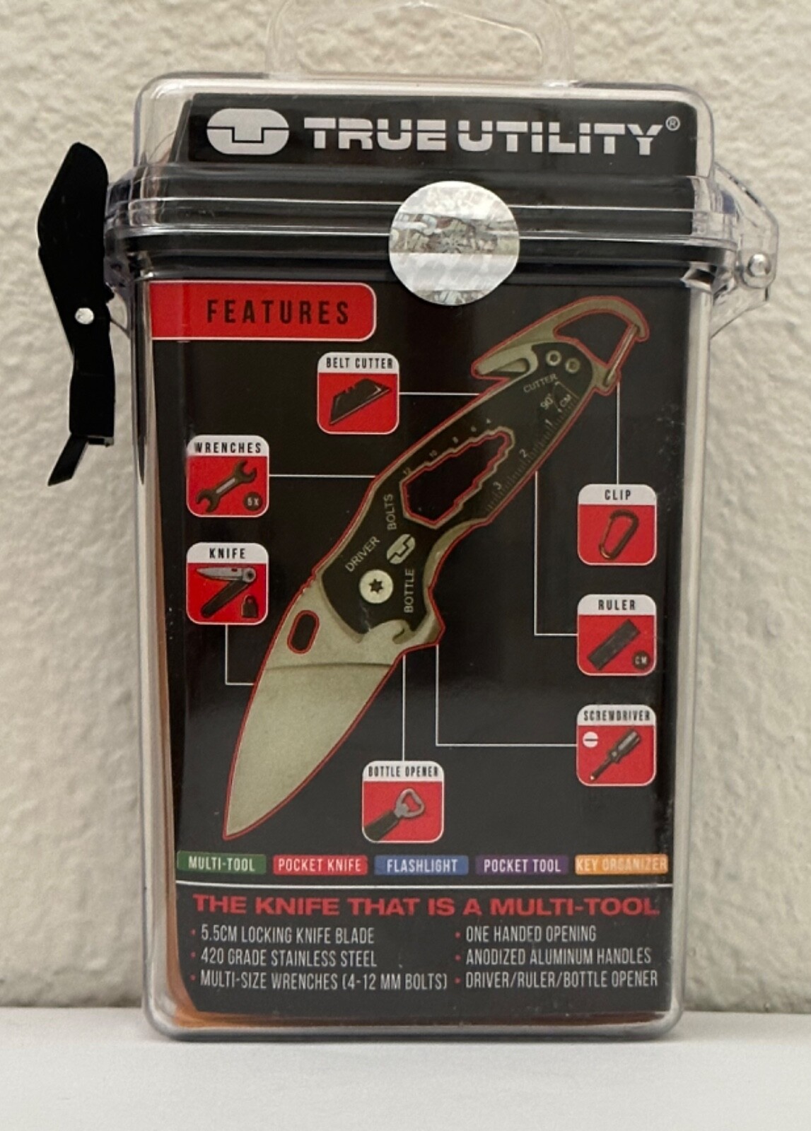 True Utility SmartKnife 11-in-1 Multi Tool Weatherproof Case TU573