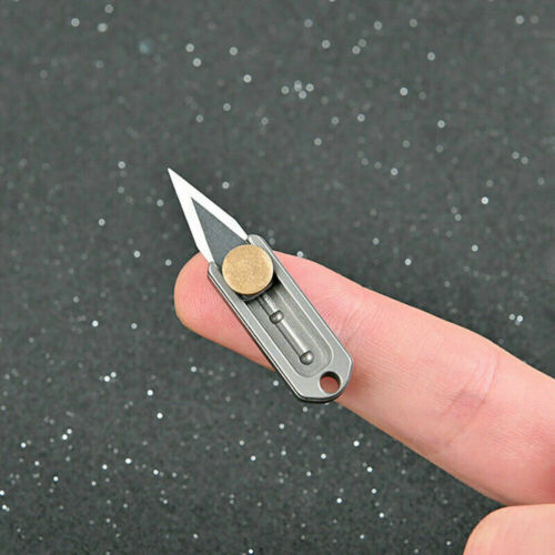 Titanium Alloy Brass Mini Knife Blade EDC TOOL Survival Escape Key Chain Pendant