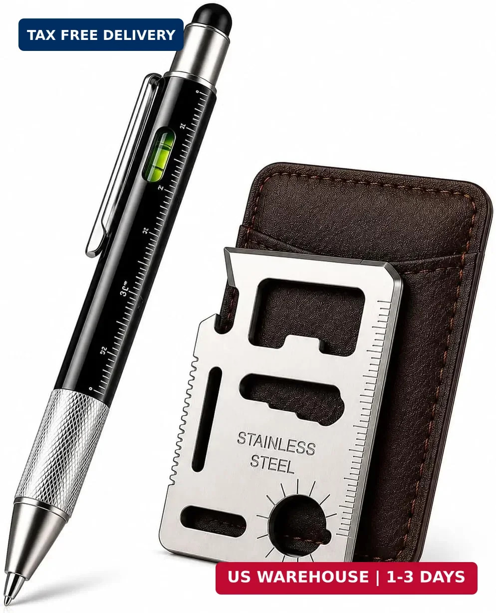Fathers Day Gift Dad Multitool Pen Card Tool Set Cool Gadgets Men Birthday EDC