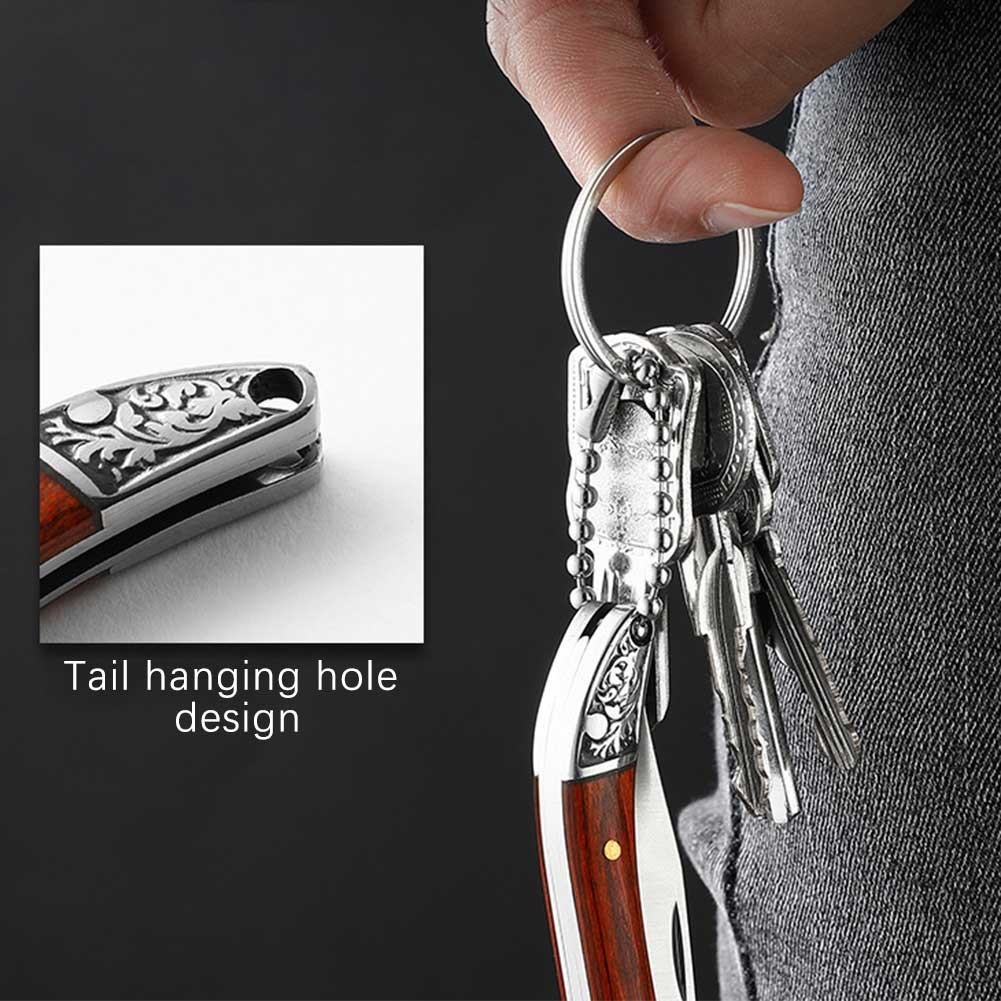 Portable Small Keychain Knives Stainless Steel EDC Tool Multifunctional Box