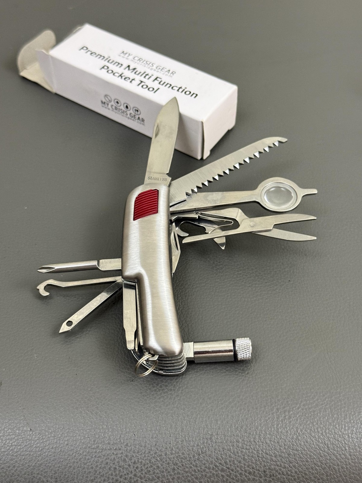 My Crisis Gear Multi Function Pocket Multi Tool Silver Stainless Camping EDC