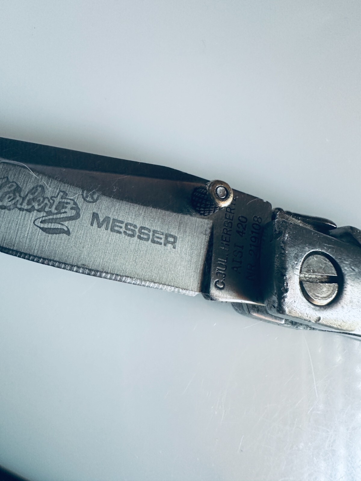 RARE C. Jul Herbertz Messer AISI 420 Laguiole Bee Aluminum Knife 219108