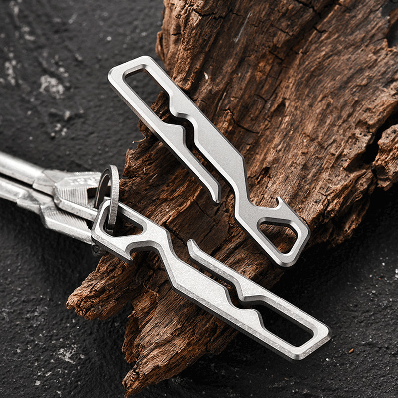 Titanium Belt Loop Keychain Clip Key Holder Belt Clip Carabiner w/ Bottle Opener