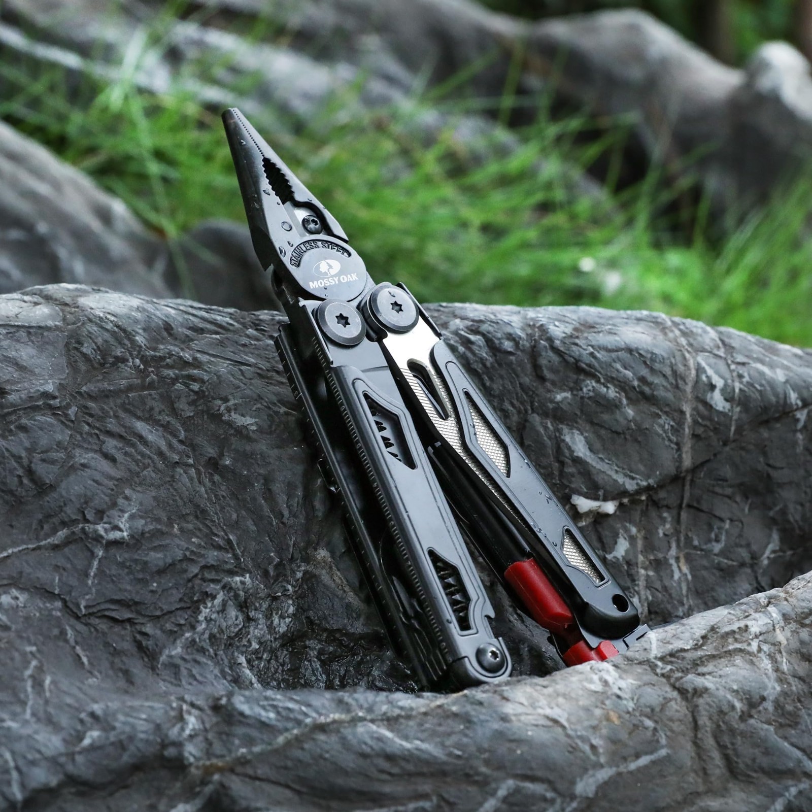 19-in-1 Stainless Steel Multitool Pliers, Survival Gear with Fire Starter & Shea