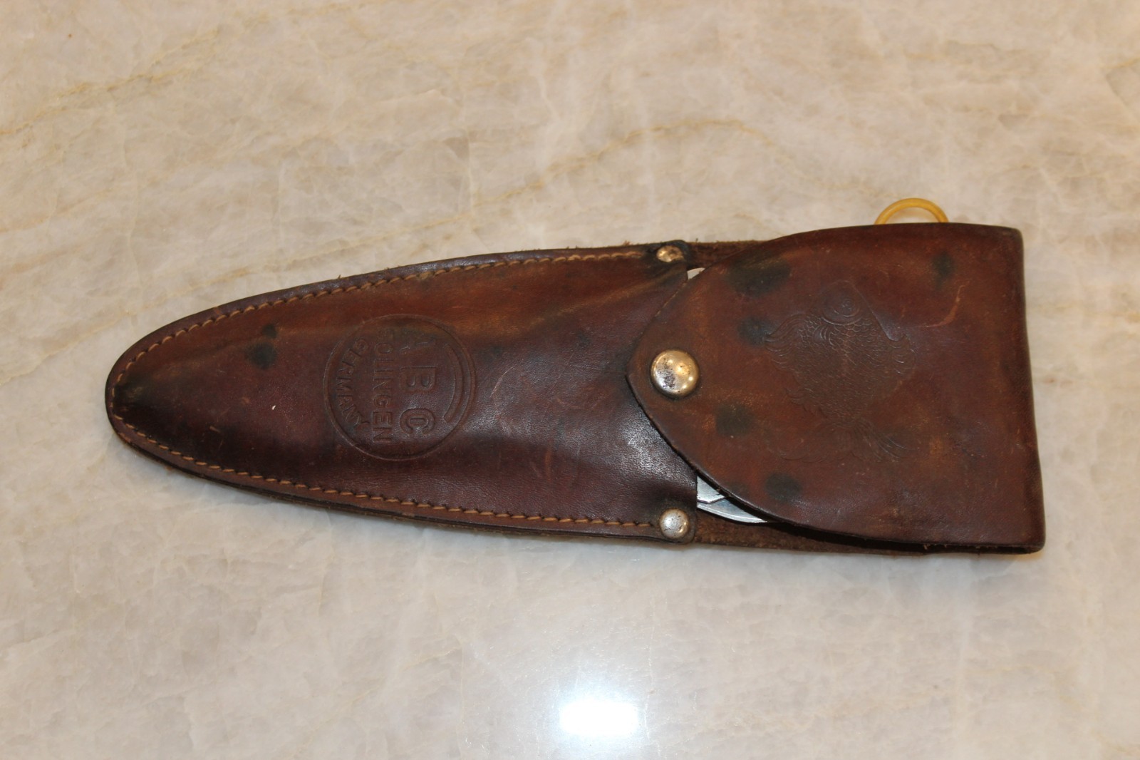 Vtg ABC Solingen Germany Stainless Steel Fishing Multi tool w/ Original Sheath