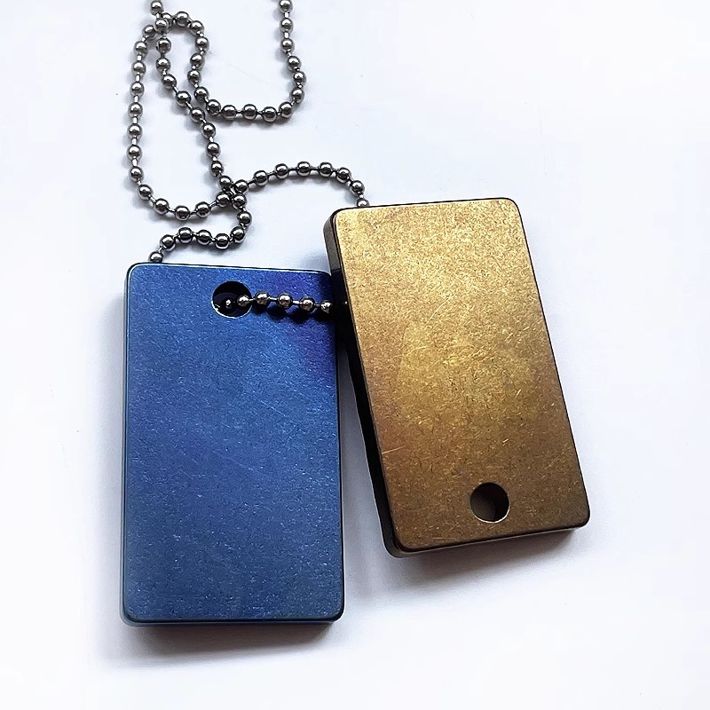 Pure Titanium EDC Necklace Man Necklace Pendant Dog Tag Key chain Decorate Tools