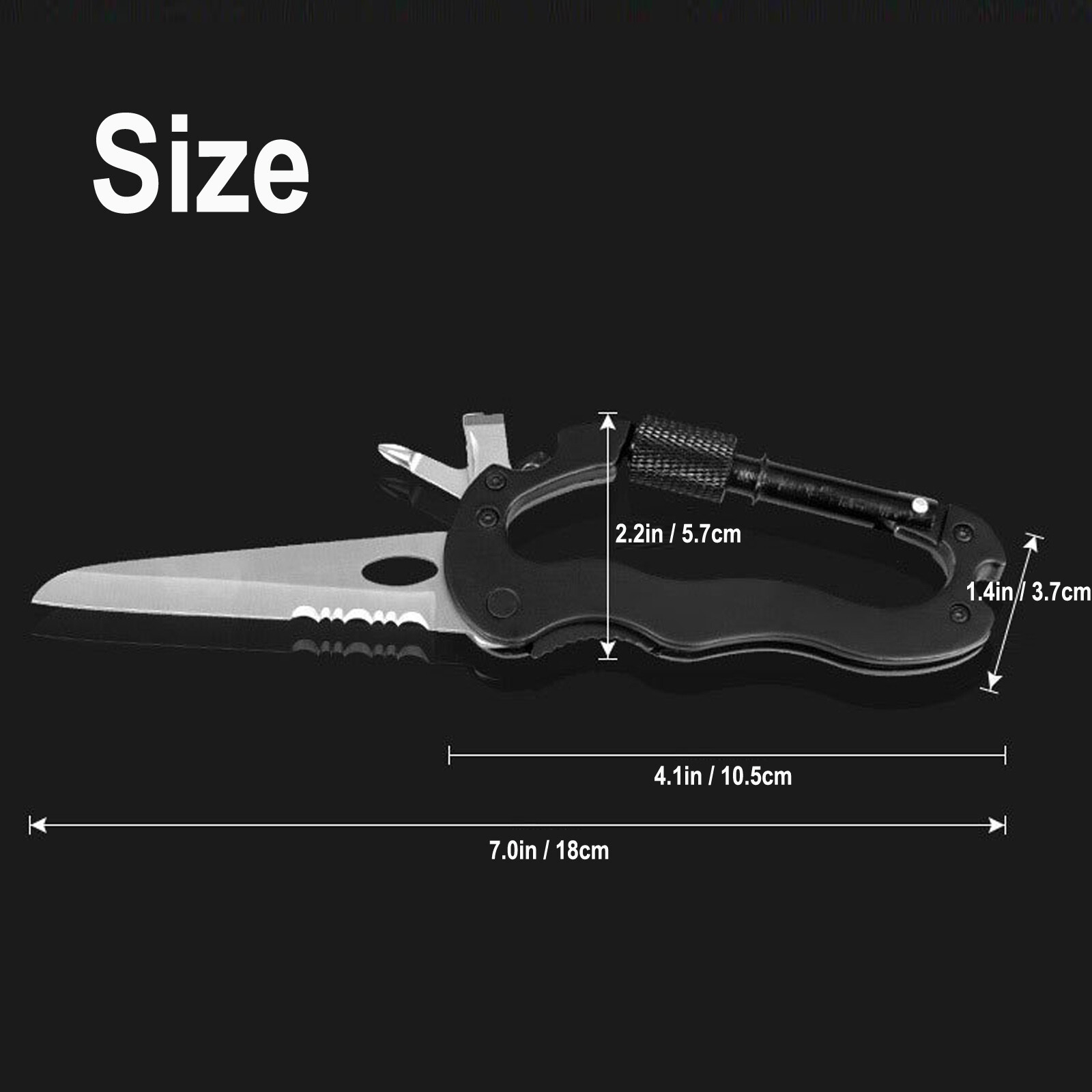 Rugged Carabiner Multitool Camping Survival Unique Gifts for Men Dad Husband