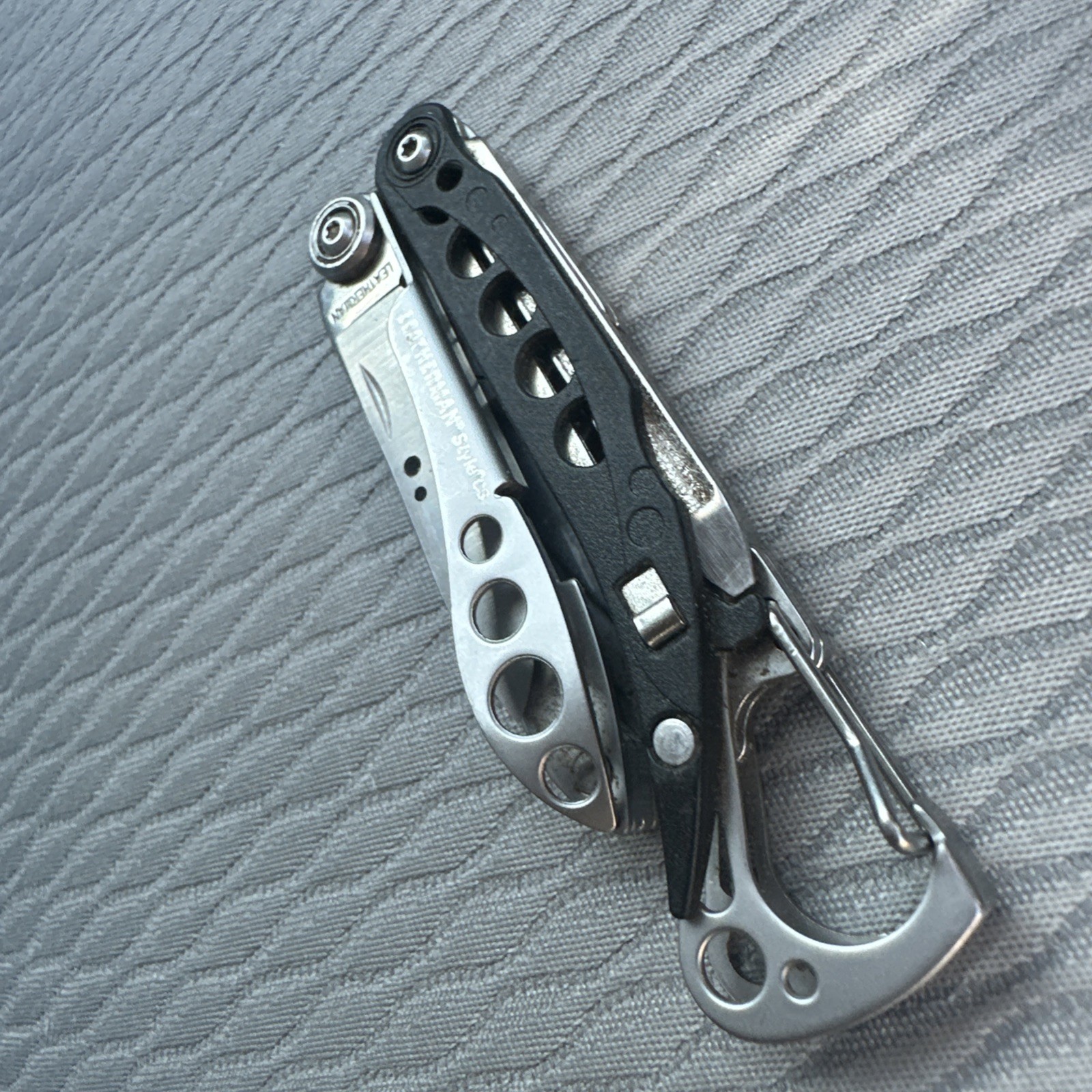 LEATHERMAN STYLE CS Black 6 Multitool Carabiner Knife File USA Retired NICE COND