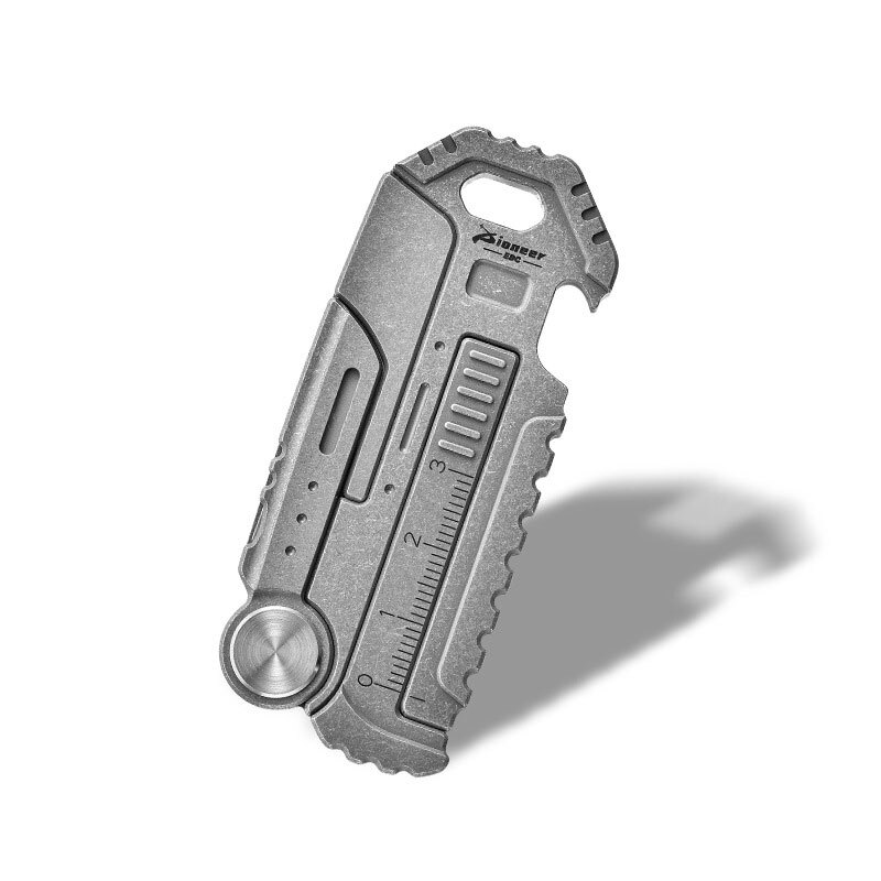 EDC Titanium Multi Portable Tools Card Bottle Opener Folding Knife Simple Ruler