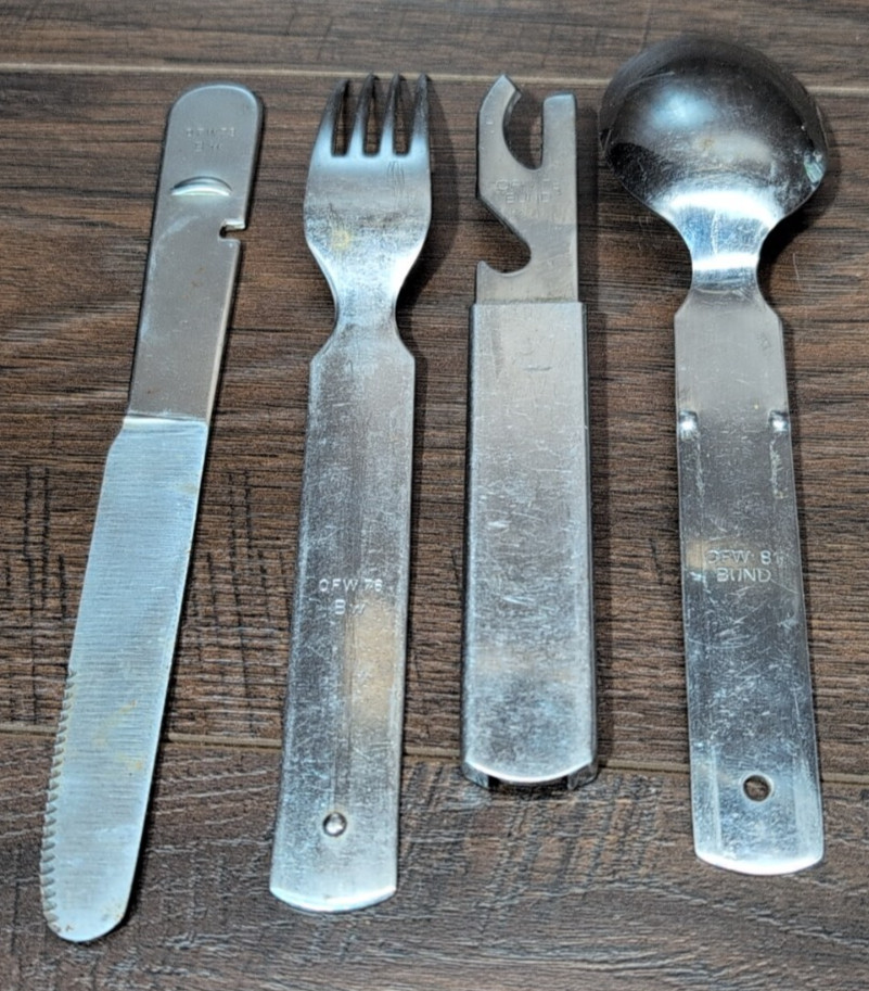 Vintage German Military Mess Kit Utensil Set BUND OFW 73 76 78 81 Stainless