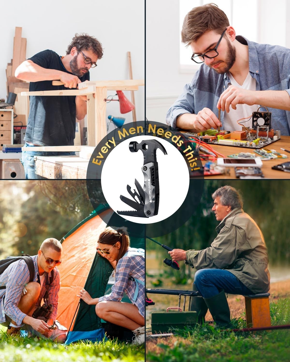 Versatile Stainless Steel 13-in-1 Multitool – Dad’s Essential Camping Companion