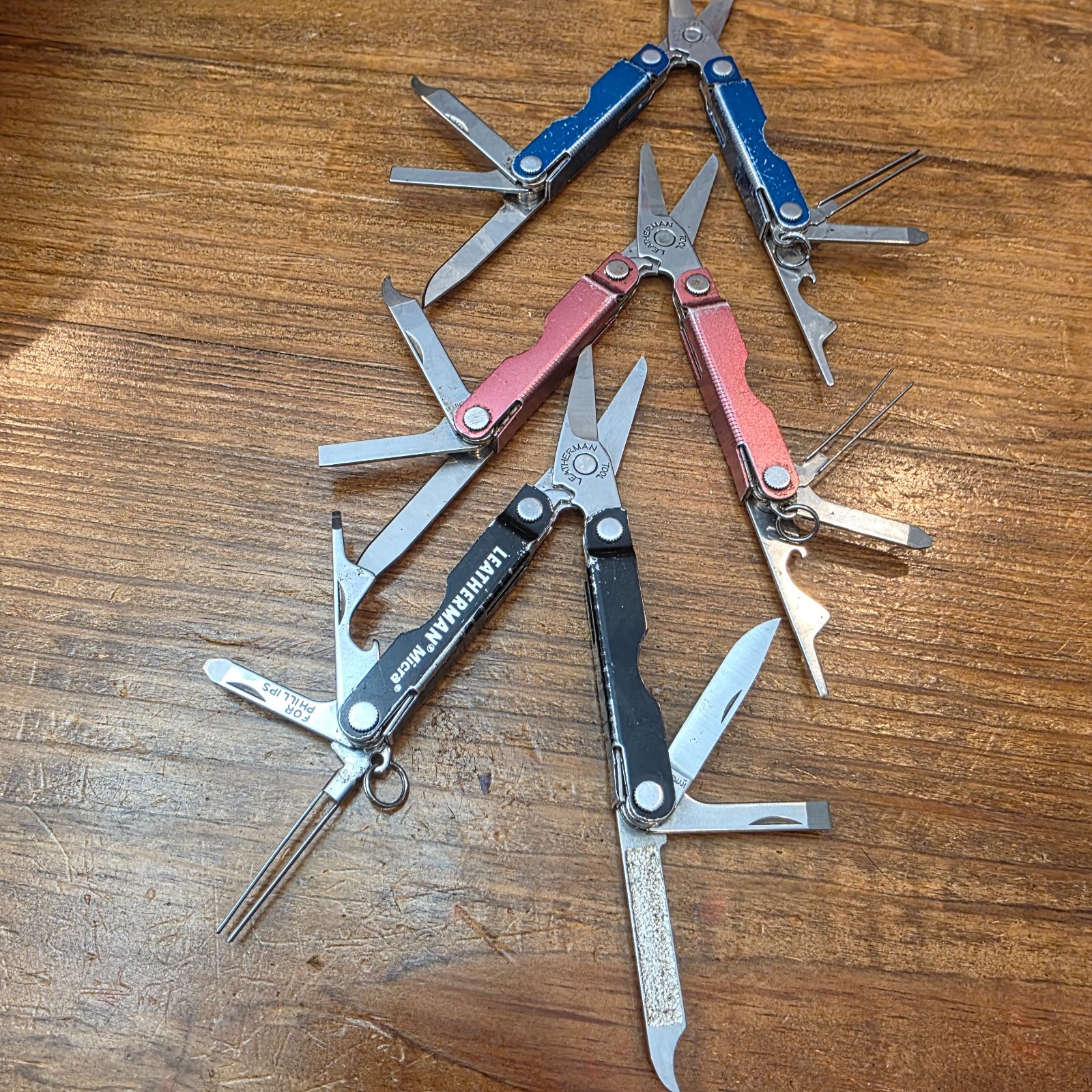 Leatherman MICRA Multi-Tool – Stainless Steel – Lot of 3 – Colors Blue Black