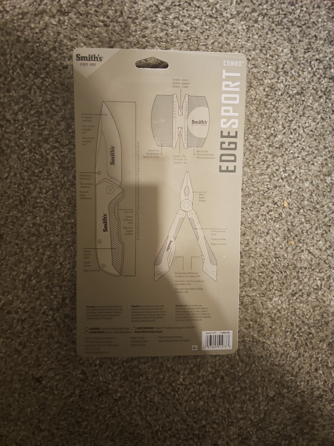 NIB Sealed Smith’s Combo Edge Sport: Knife/ 2-Step Sharpener/ Pliers Knife Set
