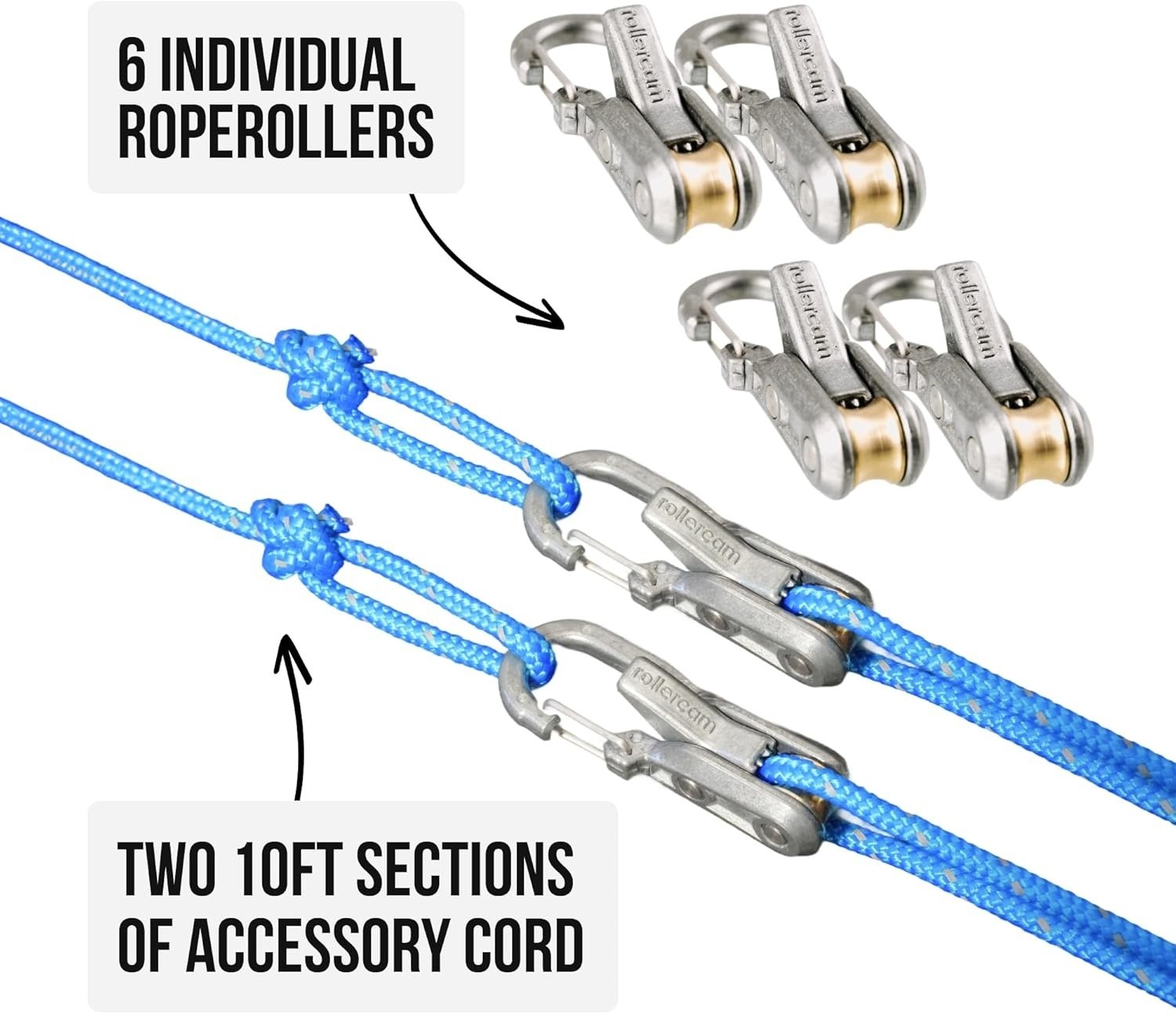 The Original Rope Tightening Tool & Tensioner 6-Pack with Rollercam Technology