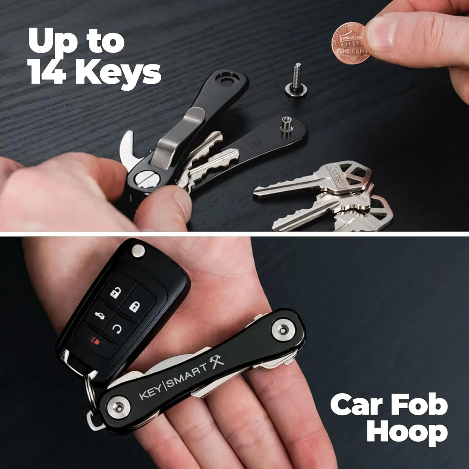 Multitool Key Holder for Keychain W/Bottle Opener and Pocket Clip, Organizer USA