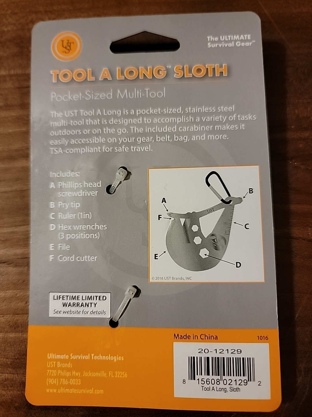 Tool A Long Sloth Multi-tool Keychain