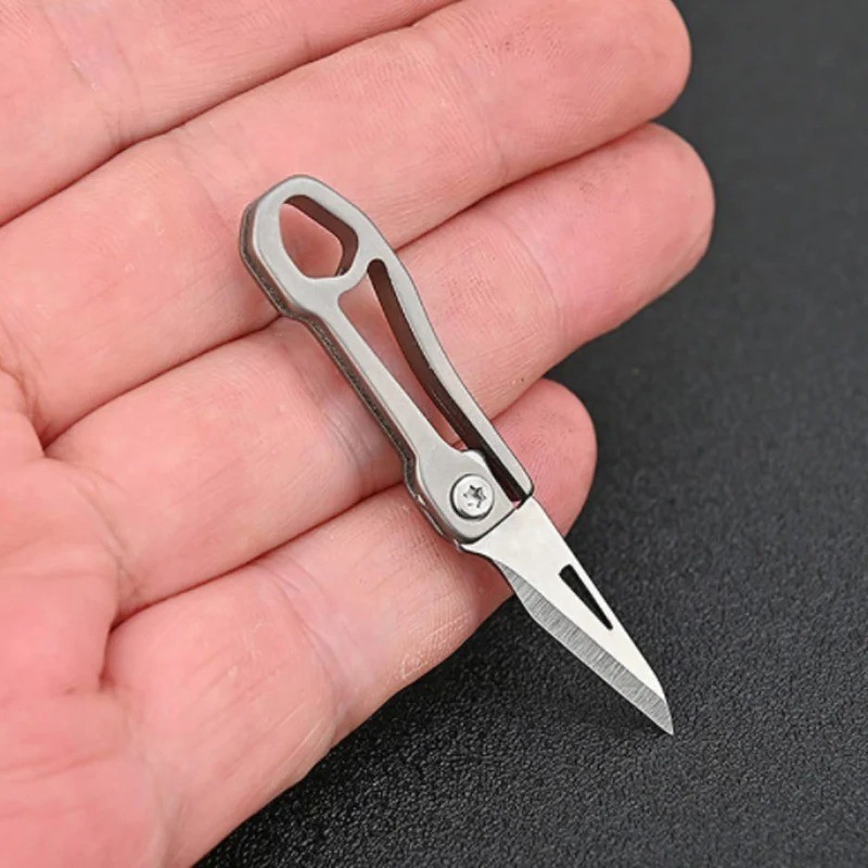 Titanium Alloy EDC Keychain Pendant Mini Pocket knife Tool Outdoor Accessory