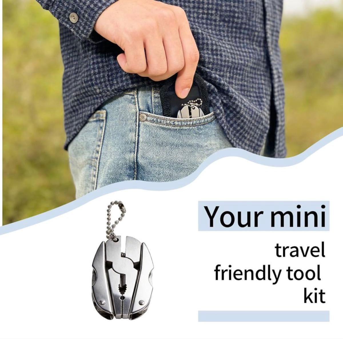 Portable Multi-Tool Pliers Combo Knife Bit ScrewDriver Keychain -Stainless Steel