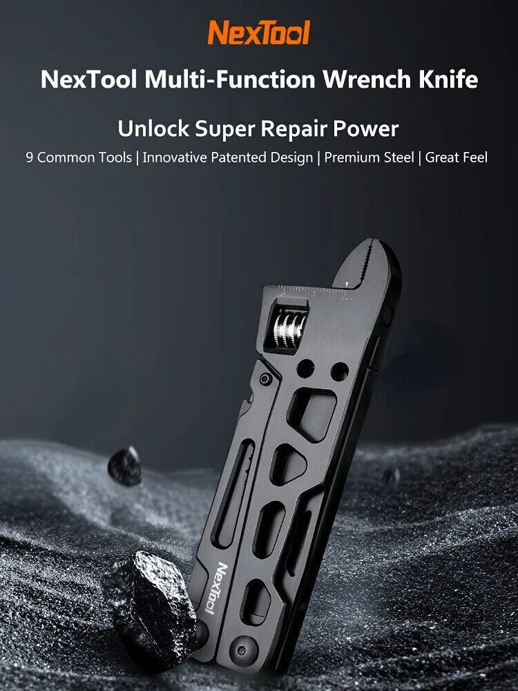 9 In 1 Wrench Knife Folding Multi-Purpose Pliers Wood Saw Slotted Screwdrivers