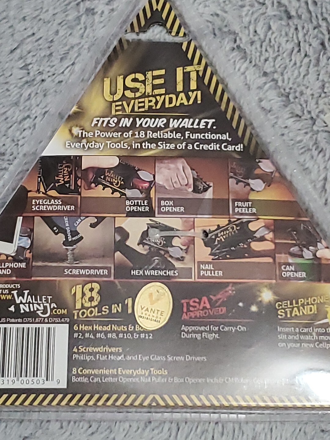 WALLET NINJA – 18 Tools in 1 Flat Multi Tool, AS SEEN ON TV, Fits in Your Wallet