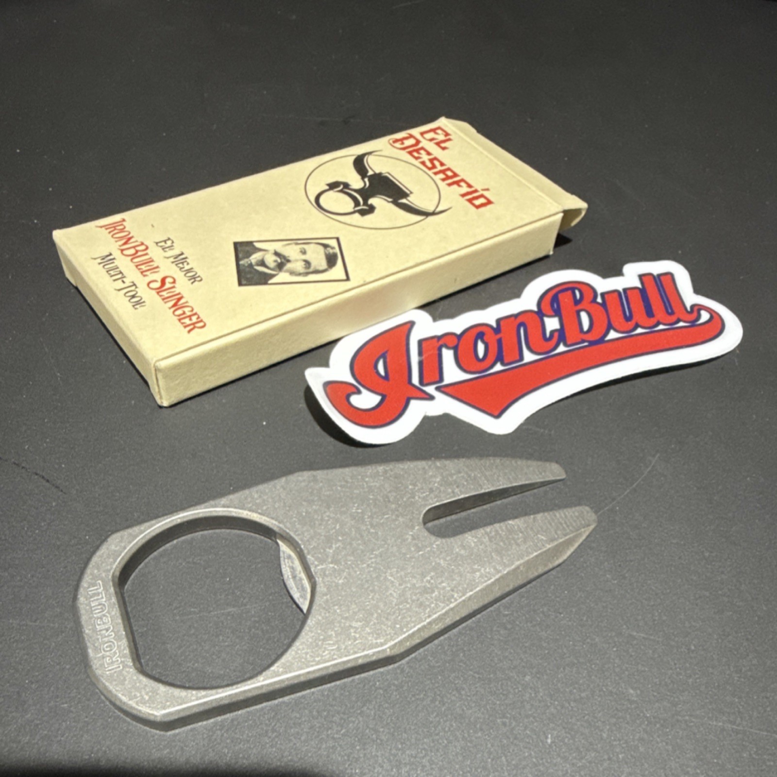 IronBull Slinger Multi-Tool Metal Bottle Opener Fork 2 Tools Silver
