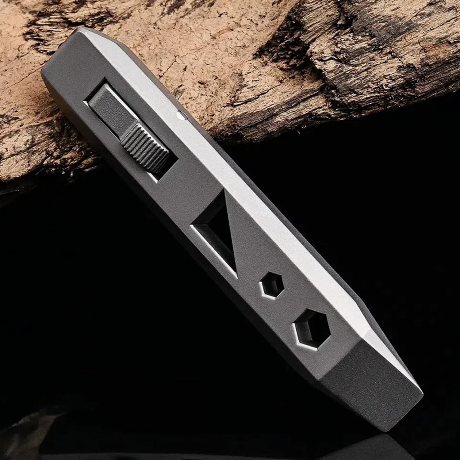 6-in-1 Titanium alloy EDC Pry Bar Multi-Tool- Bottle Opener, Wrench, Nail Puller