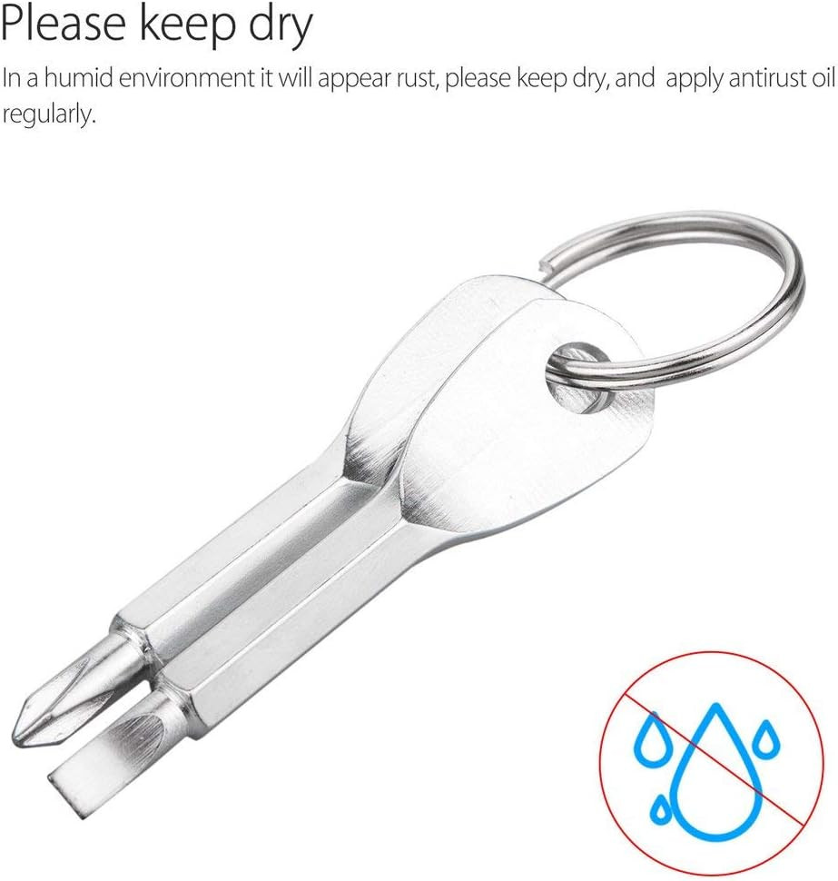 4PCS Mini Pocket Screwdriver Set Keychain Outdoor Tool Kit Stainless Steel Bl…