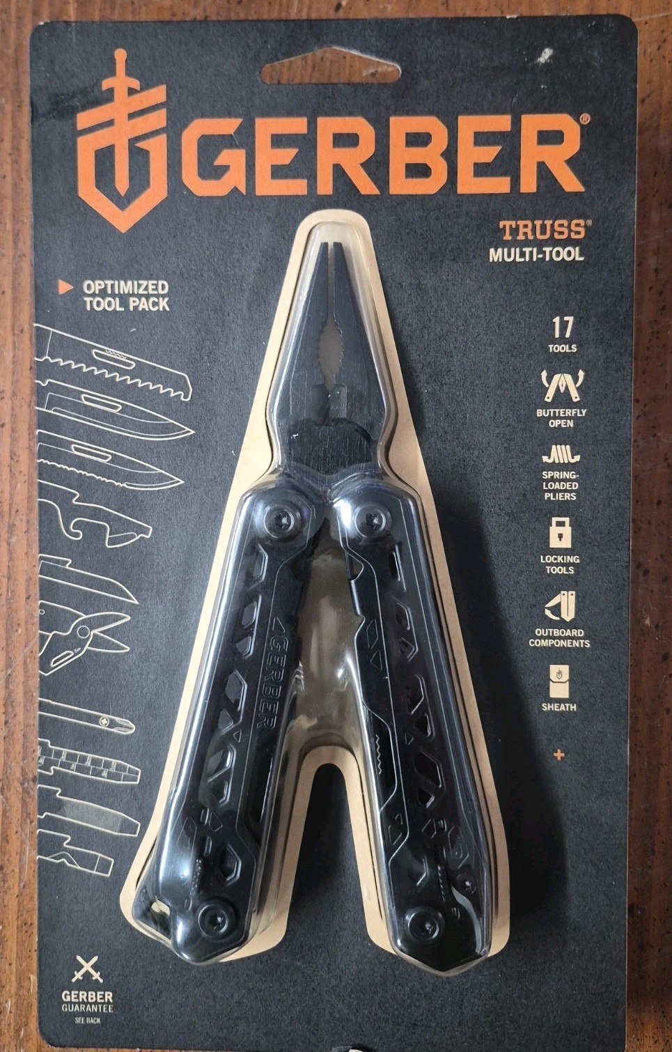 Gerber Truss Needle Nose Pliers Multi-Tool Knife with Sheath Black 17 Tools NEW