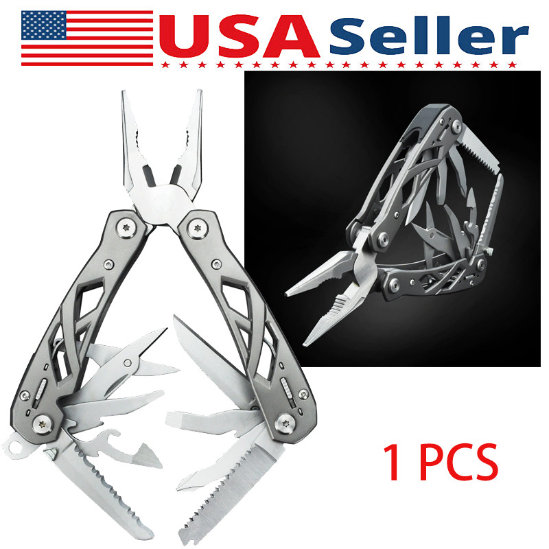 Pocket Knife Multitool 12 In 1 Multi Plier EDC Needle Nose Pliers Wire Cutter