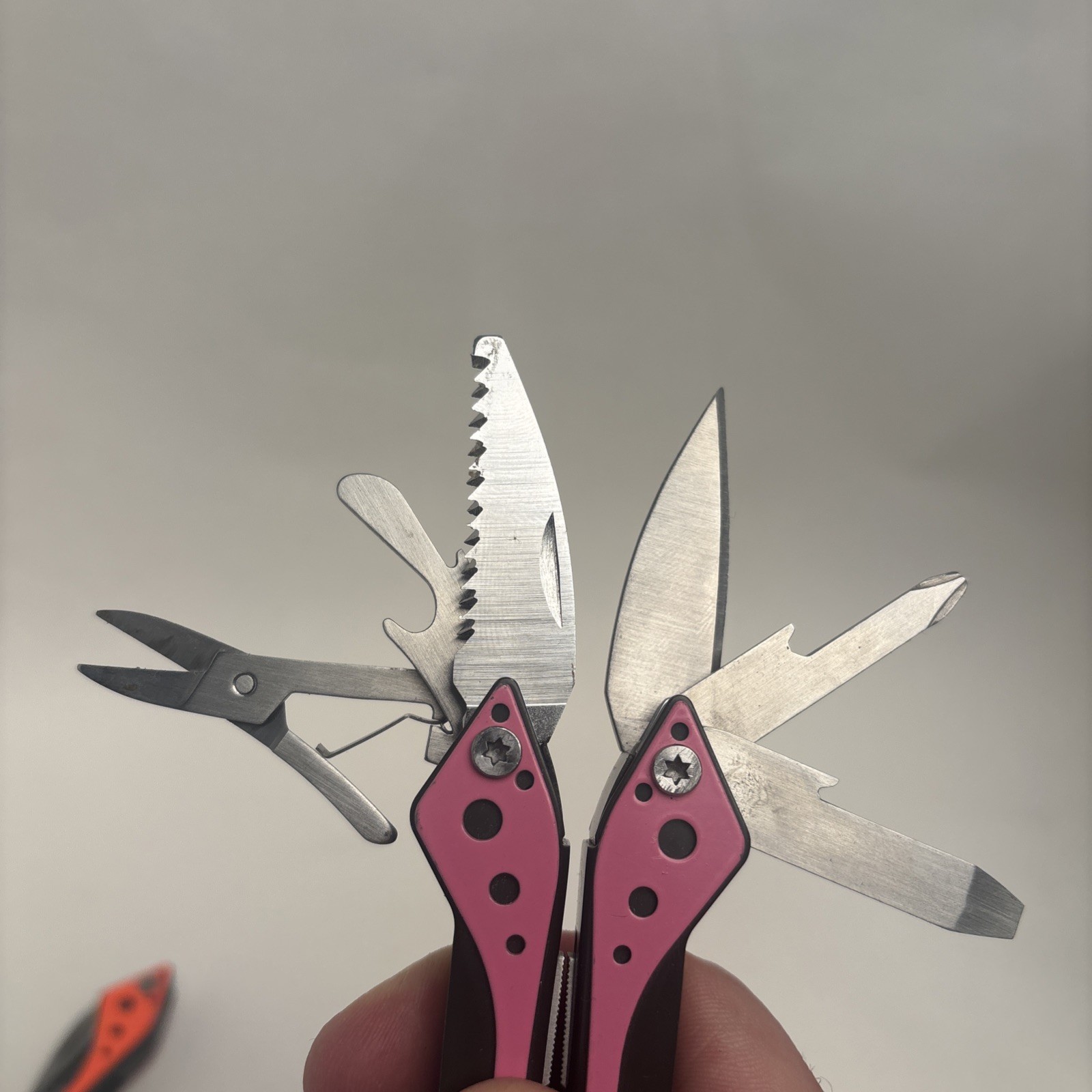 Cabela’s LOT of 3 Orange Silver Pink 7-in-1 Small Multi-Tool Camp Hike Fish
