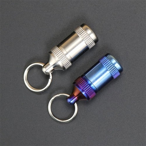 Titanium Alloy Waterproof Emergency Capsule Box Pill Case Keychain Pendant EDC
